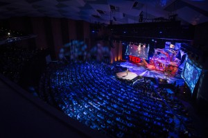 "god shot" view of Nilofer Merchant speaking at TED2013